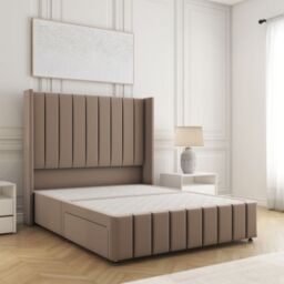 "BSSPOKE Zoe Divan Bed Plush Velvet 54""Headboard 2 Drawers Footend No Mattress in Bronze - Size: Small Double" - thumbnail 2