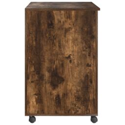 Berkfield Home Brown Computer Desk Smoked oak Engineered wood Compact Drawers - thumbnail 6
