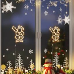 Berkfield Home Stunning Christmas Lights Santa Silhouette 2 pcs 35 LEDs Warm White - thumbnail 4