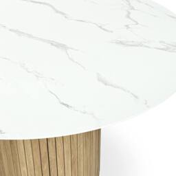 More4Homes Arlo Round Dining Table w Oak Legs in White - thumbnail 4