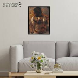 "Artery8 Rembrandt Moses With The Ten Commandments Framed Canvas Wall Art Print in Brown - Size: W12"" x H16""" - thumbnail 3