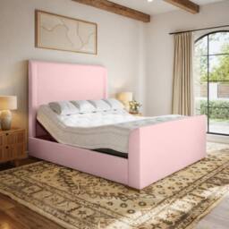 PARADISE BEDS LTD Ortho Lift Electric Adjustable Bed Set With Mattress & Headboard in Light Pink - Size: Double