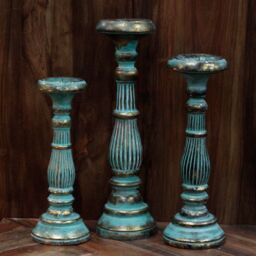 KDMD Small Candle Stand - Turquois Gold - thumbnail 3