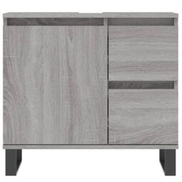 Berkfield Home Bathroom Cabinet Grey Sonoma 65x33x60 cm Engineered Wood - Size: 65 x 33 x 60 cm - thumbnail 4
