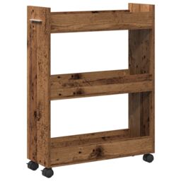 Berkfield Home Rolling Cabinet Old Wood 60x22x79 cm Engineered Wood in Brown - Size: 60 x 22 x 79 cm - thumbnail 5
