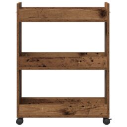 Berkfield Home Rolling Cabinet Old Wood 60x22x79 cm Engineered Wood in Brown - Size: 60 x 22 x 79 cm - thumbnail 6