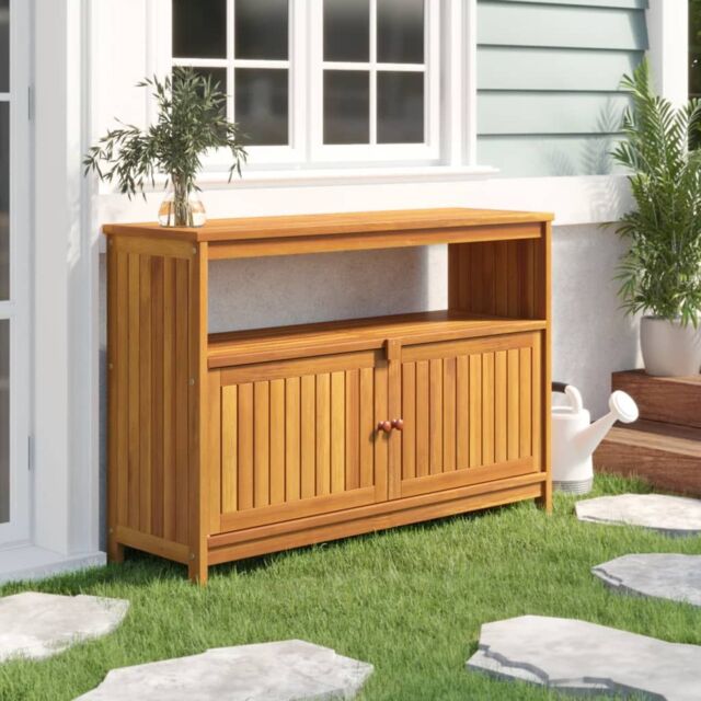 Berkfield Home Garden Console Table 110x35x75 cm Solid Wood Acacia in Brown - Size: 110 x 35 x 75 cm - image 1