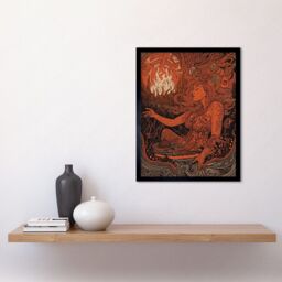 "Artery8 Wall Art Print You Light my Fire The Temptress Concept Art Framed in Black - Size: W12"" x H16""" - thumbnail 2