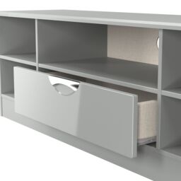 Ready Assembled 2 U Holborn Wide 1 Drawer TV & Media Unit (Ready Assembled) in Mid Grey - thumbnail 6