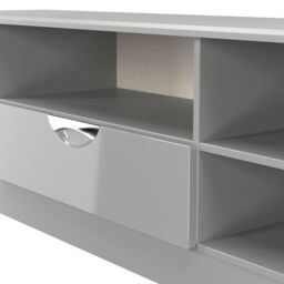 Ready Assembled 2 U Holborn Wide 1 Drawer TV & Media Unit (Ready Assembled) in Mid Grey - thumbnail 5