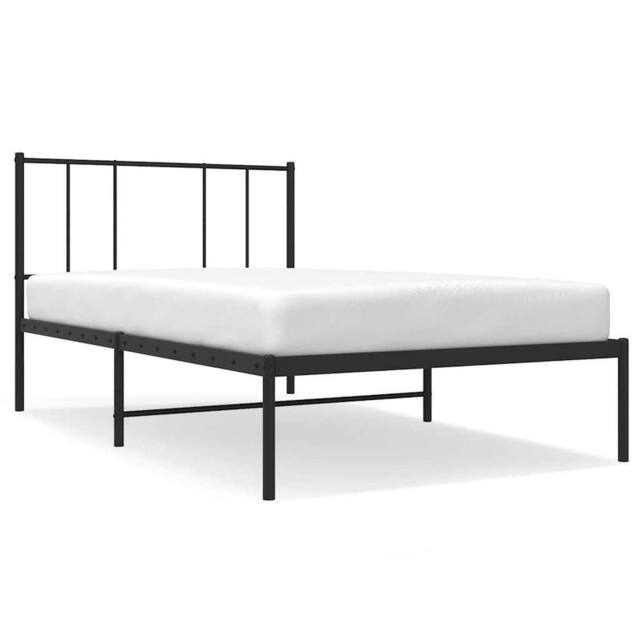 Berkfield Home Metal Bed Frame with Headboard Black 100x190 cm - image 1