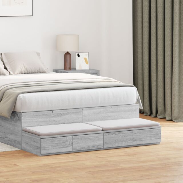 Berkfield Home Bed Drawers Grey Sonoma 120x36, 5x16, 5 cm Engineered Wood - image 1