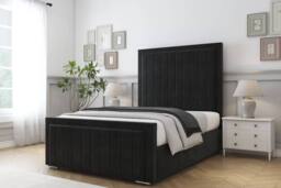 "Sloomy Pemberton Plush Frame-Mattress - 50"" Upholstered Headboard in Black - Size: Super King" - thumbnail 2