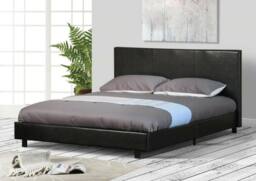 Comfy Living Ltd Faux Leather Storage Ottoman Bedframe in Black - Size: Double - thumbnail 1
