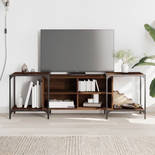 Berkfield Home TV Cabinet Brown Oak 153x37x50 cm Engineered Wood - Size: 153 x 37 x 50 cm - image 1