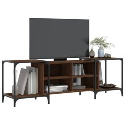 Berkfield Home TV Cabinet Brown Oak 153x37x50 cm Engineered Wood - Size: 153 x 37 x 50 cm - thumbnail 3