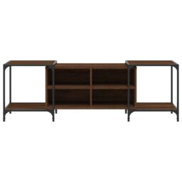 Berkfield Home TV Cabinet Brown Oak 153x37x50 cm Engineered Wood - Size: 153 x 37 x 50 cm - thumbnail 4