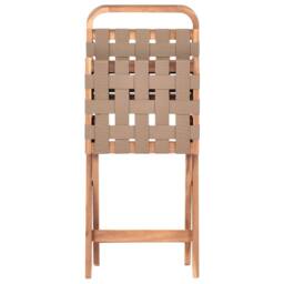 Wyld and Coco 3-Piece Folding Bistro Set - Brown Acacia 2 Chairs and Tea Table - thumbnail 7