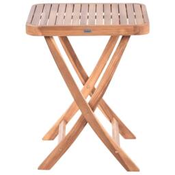 Wyld and Coco 3-Piece Folding Bistro Set - Brown Acacia 2 Chairs and Tea Table - thumbnail 9