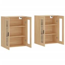 Berkfield Home Wall Mounted Cabinets 2 pcs Sonoma Oak Engineered Wood in Light Brown - thumbnail 4