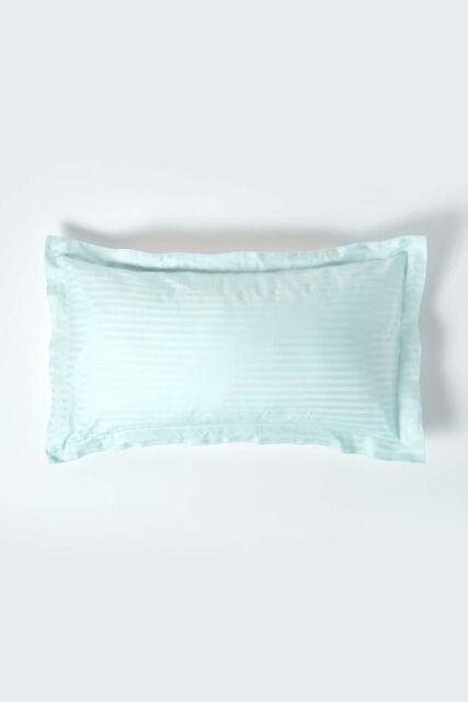 Homescapes Egyptian Cotton Ultrasoft King Size Oxford Pillowcase 330 TC in Aqua - image 1