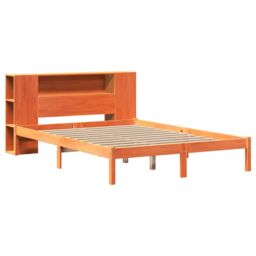 Berkfield Home Bookcase Bed without Mattress Wax Brown 135x190 cm Double Solid Wood Pine - thumbnail 3
