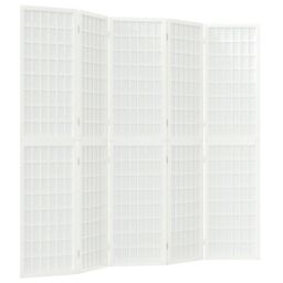 Berkfield Home Folding 5-Panel Room Divider Japanese Style 200x170 cm White - thumbnail 2