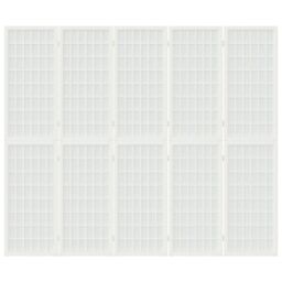 Berkfield Home Folding 5-Panel Room Divider Japanese Style 200x170 cm White - thumbnail 3