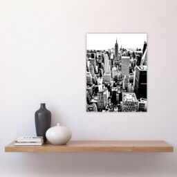 "Artery8 New York Aerial View Black White High Contrast Wall Art Print - Size: W24"" x H32""" - thumbnail 4