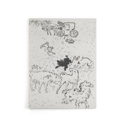 "Artery8 The Dogs Art Nouveau Drawing Pierre Bonnard Canvas Wall Art in White - Size: W18"" x H24""" - thumbnail 1