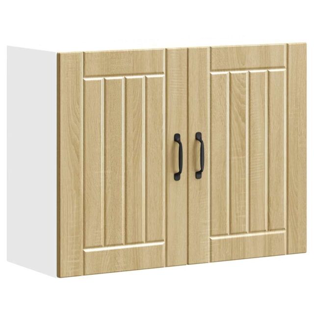 Berkfield Home Kitchen Wall Cabinet Lucca Sonoma Oak Engineered Wood in Brown - image 1