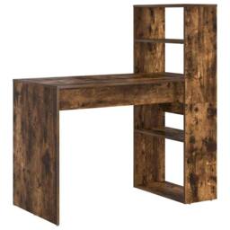 Berkfield Home Spacious Desk with Storage Smoked Oak 113x54x120 cm Engineered Wood in Brown - Size: 113 x 54 x 120 cm - thumbnail 3