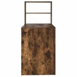 Berkfield Home Spacious Desk with Storage Smoked Oak 113x54x120 cm Engineered Wood in Brown - Size: 113 x 54 x 120 cm - thumbnail 6