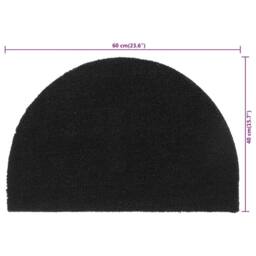 Berkfield Home Door Mat Black Half Round 40x60 cm Tufted Coir - thumbnail 6