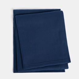 OHS Warm Plain Fleece Throw Over Bed Blanket in Navy - Size: 200 cm x 240 cm - thumbnail 2
