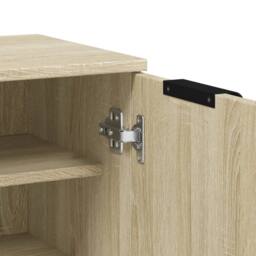 Berkfield Home Shoe Cabinet Sonoma Oak 59x35x100 cm Engineered Wood in Light Tan - Size: 59 x 35 x 100 cm - thumbnail 8