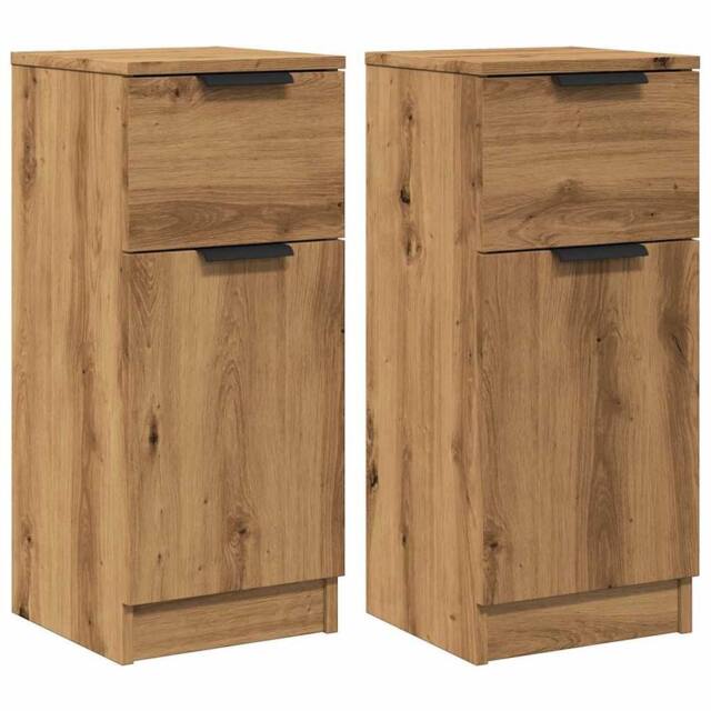 Berkfield Home Sideboards 2 pcs Artisan Oak 30x30x70 cm Engineered Wood in Brown - Size: 30 x 30 x 70 cm - image 1