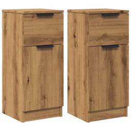 Berkfield Home Sideboards 2 pcs Artisan Oak 30x30x70 cm Engineered Wood in Brown - Size: 30 x 30 x 70 cm - thumbnail 1