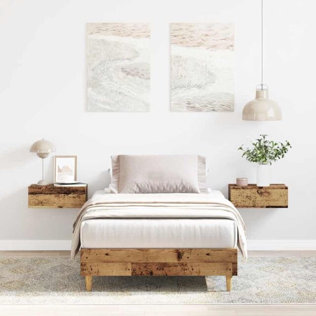 Berkfield Home Bed Frame No Mattress Old Wood 75x190 cm Small Single Engineered Wood in Brown - image 1