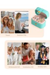 SHEONLY Women's Portable Mini Ring Holder Storage Box in Turquoise - thumbnail 6
