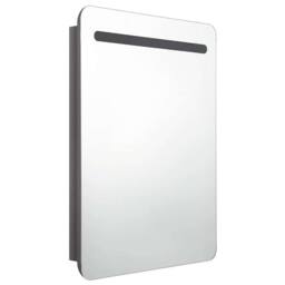Berkfield Home LED Bathroom Mirror Cabinet Shining Grey 60x11x80 cm - Size: 60 x 11 x 80 cm - thumbnail 1