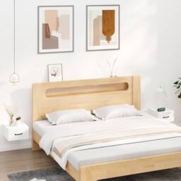 Berkfield Home Stunning Wall-mounted Bedside Cabinets 2 pcs White 35x35x20 cm - Size: 35 x 35 x 20 cm - thumbnail 2