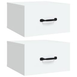 Berkfield Home Stunning Wall-mounted Bedside Cabinets 2 pcs White 35x35x20 cm - Size: 35 x 35 x 20 cm - thumbnail 3