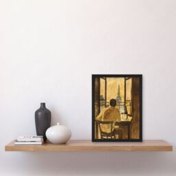 "Artery8 France Portrait Wine Drink Advert Watercolour Framed Wall Art in Brown - Size: W12"" x H16""" - thumbnail 4