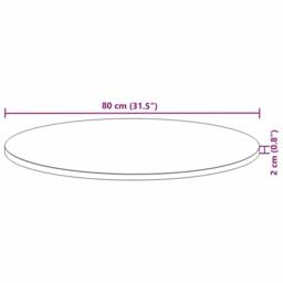 Berkfield Home Table Top Round √ò80x2 cm Solid Wood Acacia in Brown - Size: 80x2 cm - thumbnail 9