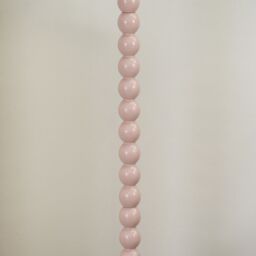 ValueLights Bobbins Painted Rose Pink Floor Lamp with Tapered Fabric Pleated Shade in Pale Green - thumbnail 4