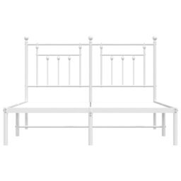 Berkfield Home Metal Bed Frame with Headboard White 140x190 cm - thumbnail 6