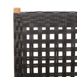 Berkfield Home Reclining Garden Chairs 6 pcs Black Poly Rattan & Solid Wood - thumbnail 9
