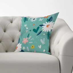 Warren Reed - Designer Garden Summer Flowers Cushions in Blue - Size: 60 cm x 60 cm - thumbnail 2