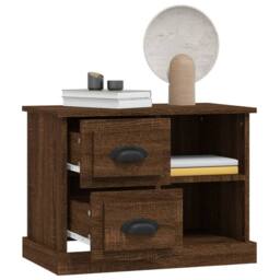 Berkfield Home Elegant Bedside Cabinet Brown Oak 60x35.5x45 cm - thumbnail 5